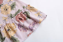 Load image into Gallery viewer, Flower Print Flying Sleeves Mini Dress Summer Women O Neck Lace up - Sophornlilly