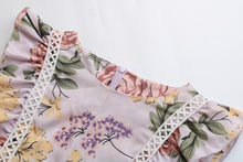 Load image into Gallery viewer, Flower Print Flying Sleeves Mini Dress Summer Women O Neck Lace up - Sophornlilly