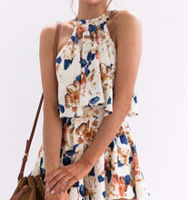 Load image into Gallery viewer, Flower Print Chiffon Elegant Jumpsuit Romper Ruffle Halter High Waist