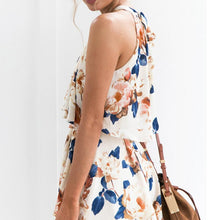 Load image into Gallery viewer, Flower Print Chiffon Elegant Jumpsuit Romper Ruffle Halter High Waist