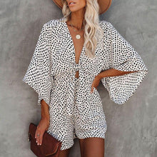 Load image into Gallery viewer, Foridol Leopard Print Bowknot Wide Leg Romper Overalls Casual - Sophornlilly