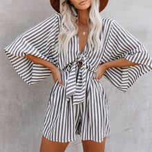 Load image into Gallery viewer, Leopard Print Bowknot Wide Leg Romper Overalls
