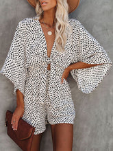 Load image into Gallery viewer, Leopard Print Bowknot Wide Leg Romper Overalls