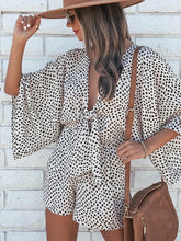 Load image into Gallery viewer, Leopard Print Bowknot Wide Leg Romper Overalls