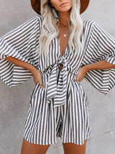 Load image into Gallery viewer, Leopard Print Bowknot Wide Leg Romper Overalls