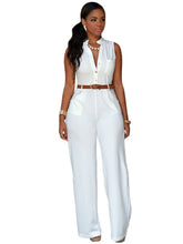 Load image into Gallery viewer, Formal Jumpsuit Wide Leg Pants Sleeveless Belt