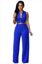 Load image into Gallery viewer, Formal Jumpsuit Wide Leg Pants Sleeveless Belt