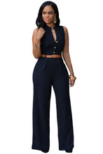 Load image into Gallery viewer, Formal Jumpsuit Wide Leg Pants Sleeveless Belt