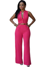 Load image into Gallery viewer, Formal Jumpsuit Wide Leg Pants Sleeveless Belt