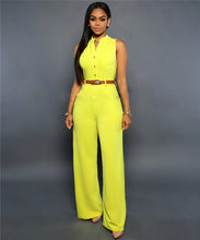 Load image into Gallery viewer, Formal Jumpsuit Wide Leg Pants Sleeveless Belt