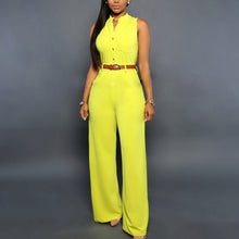 Load image into Gallery viewer, Formal Jumpsuit Wide Leg Pants Sleeveless Belt