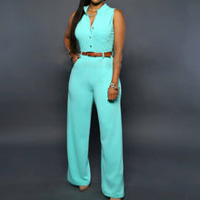 Load image into Gallery viewer, Formal Jumpsuit Wide Leg Pants Sleeveless Belt
