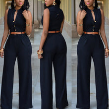 Load image into Gallery viewer, Formal Jumpsuit Wide Leg Pants Sleeveless Belt