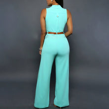 Load image into Gallery viewer, Formal Jumpsuit Wide Leg Pants Sleeveless Belt
