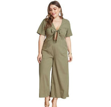Load image into Gallery viewer, Formal Women Solid Casual Jumpsuits Bust Lace Up Bow Sexy Deep V - Sophornlilly