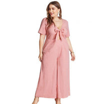 Load image into Gallery viewer, Formal Women Solid Casual Jumpsuits Bust Lace Up Bow Sexy Deep V - Sophornlilly