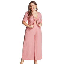 Load image into Gallery viewer, Formal Women Solid Casual Jumpsuits Bust Lace Up Bow Sexy Deep V - Sophornlilly