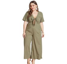 Load image into Gallery viewer, Formal Women Solid Casual Jumpsuits Bust Lace Up Bow Sexy Deep V - Sophornlilly