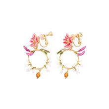 Load image into Gallery viewer, France Fashion Enamel Jewelry Designer Flower Circle Dangler Women