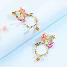 Load image into Gallery viewer, France Fashion Enamel Jewelry Designer Flower Circle Dangler Women