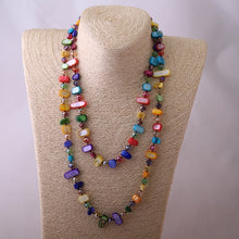 Load image into Gallery viewer, Fashio Long Knotted Halsband Rainbow Color Crystal and