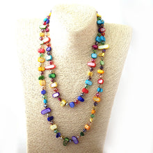 Load image into Gallery viewer, Long Knotted Halsband Rainbow Color Crystal and