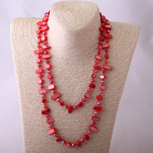 Load image into Gallery viewer, Fashio Long Knotted Halsband Rainbow Color Crystal and