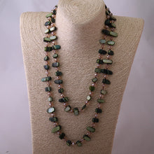 Load image into Gallery viewer, Fashio Long Knotted Halsband Rainbow Color Crystal and