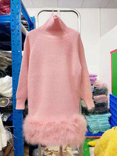 Load image into Gallery viewer, Turtleneck Knit Sweater Dress Winter Long