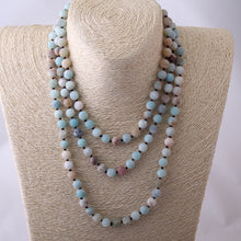 Load image into Gallery viewer, Free Shipping long Knotted Beads Halsband Frosted Amazonite Stones