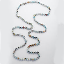 Load image into Gallery viewer, Free Shipping long Knotted Beads Halsband Frosted Amazonite Stones
