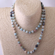 Load image into Gallery viewer, Free Shipping long Knotted Beads Halsband Frosted Amazonite Stones