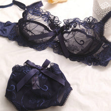 Load image into Gallery viewer, Bra &amp; Brief Sets Flower gauze lace embroidery ultra