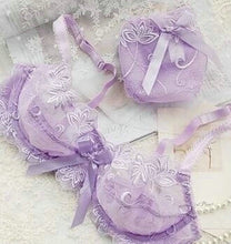 Load image into Gallery viewer, Bra &amp; Brief Sets Flower gauze lace embroidery ultra
