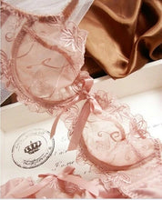 Load image into Gallery viewer, Bra &amp; Brief Sets Flower gauze lace embroidery ultra