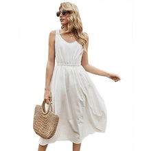 Load image into Gallery viewer, French romantic white strap summer vintage dress - Sophornlilly