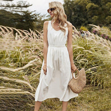 Load image into Gallery viewer, French romantic white strap summer vintage dress - Sophornlilly
