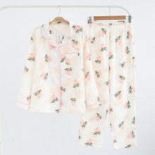 Load image into Gallery viewer, Fresh Maple Leaf Pajama Sets Women 100% Gauze Cotton Long Sleeve