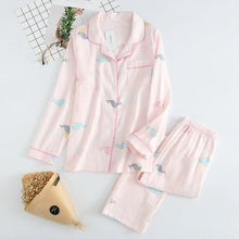 Load image into Gallery viewer, Fresh Maple Leaf Pajama Sets Women 100% Gauze Cotton Long Sleeve
