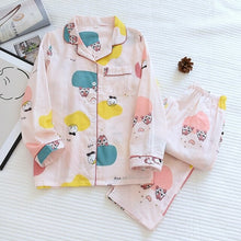 Load image into Gallery viewer, Fresh Maple Leaf Pajama Sets Women 100% Gauze Cotton Long Sleeve