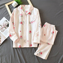 Load image into Gallery viewer, Fresh Maple Leaf Pajama Sets Women 100% Gauze Cotton Long Sleeve