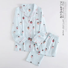 Load image into Gallery viewer, Fresh Maple Leaf Pajama Sets Women 100% Gauze Cotton Long Sleeve