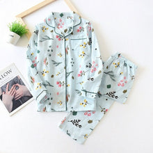 Load image into Gallery viewer, Fresh Maple Leaf Pajama Sets Women 100% Gauze Cotton Long Sleeve