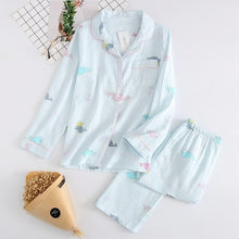 Load image into Gallery viewer, Fresh Maple Leaf Pajama Sets Women 100% Gauze Cotton Long Sleeve