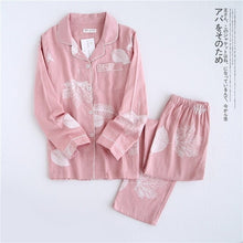 Load image into Gallery viewer, Fresh Maple Leaf Pajama Sets Women 100% Gauze Cotton Long Sleeve