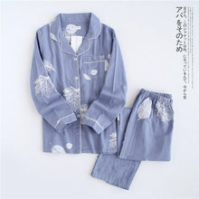 Load image into Gallery viewer, Fresh Maple Leaf Pajama Sets Women 100% Gauze Cotton Long Sleeve