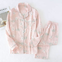 Load image into Gallery viewer, Fresh Maple Leaf Pajama Sets Women 100% Gauze Cotton Long Sleeve