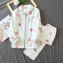 Load image into Gallery viewer, Fresh Maple Leaf Pajama Sets Women 100% Gauze Cotton Long Sleeve