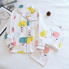 Load image into Gallery viewer, Fresh Maple Leaf Pajama Sets Women 100% Gauze Cotton Long Sleeve