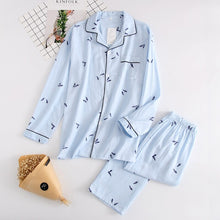 Load image into Gallery viewer, Fresh Maple Leaf Pajama Sets Women 100% Gauze Cotton Long Sleeve